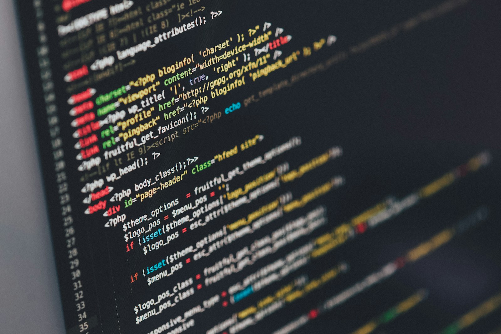 Source code on a dark editor screen